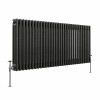 Bern 600 x 1460mm Black Silver Triple Horizontal Column Radiator