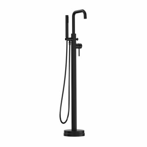 Eden Modern Freestanding Bath Shower Mixer Tap with Hand Shower Matt Black