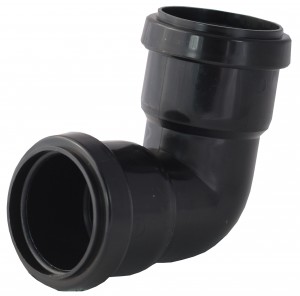 Waste Push Fit 40mm 90 Deg Bend Black