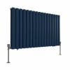 Norden 600 x 1004mm Sapphire Blue Double Horizontal Oval Column Designer Radiator