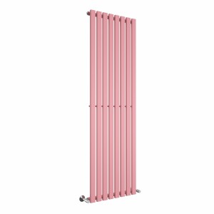 Lulea 1800 x 550mm Rose Clair Pink Single Vertical Flat Panel Designer Radiator