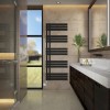 Koli 1600 x 600mm Black Thermostatic Touch Control Electric Heated Towel Rail