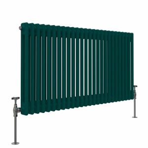 Bern 600 x 1190mm Blue Green Double Horizontal Column Radiator