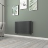 Norden 600 x 1004mm Anthracite Double Horizontal Oval Tube Designer Radiator