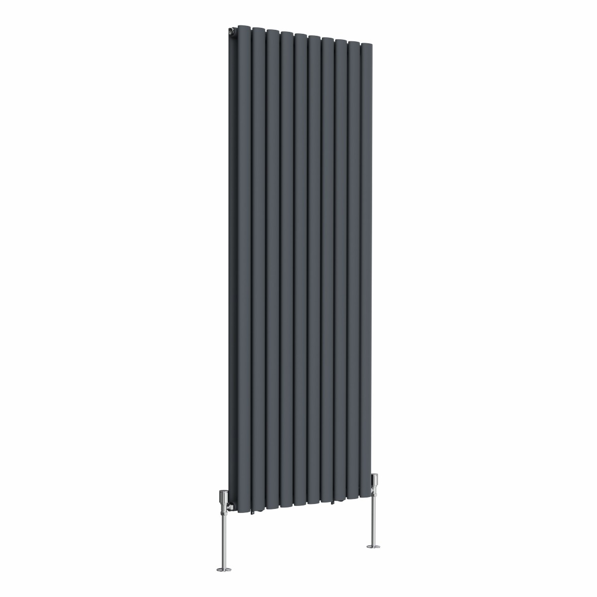 Norden 1600 x 591mm Anthracite Double Vertical Oval Tube Designer Radiator