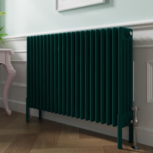 Bern 600 x 1010mm Traditional Blue Green Horizontal Four Column Radiator