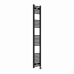 Fjord 1800 x 300mm Curved Black Thermostatic Touch Control Electric Heated Towel Rail