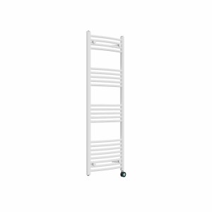 Fjord 1400 x 500mm Curved White Thermostatic Touch Control Wifi Electric Heated Towel Rail