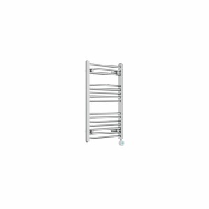 Bergen 800 x 500mm Straight Chrome Thermostatic Touch Control Electric Heated Towel Rail
