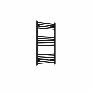 Bergen 1000 x 600mm Straight Black Prefilled Electric Heated Towel Rail