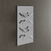 Traditional Crosshead Twin Concealed Thermostatic Shower Valve, 3 Outlet Chrome