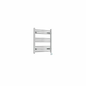 Fjord 600 x 600mm Curved Chrome Thermostatic Touch Control Electric Heated Towel Rail