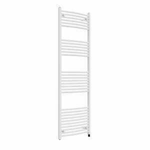 Fjord 1800 x 600mm Curved White Prefilled Electric Heated Towel Rail