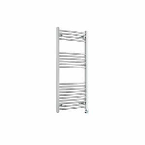 Fjord 1200 x 600mm Curved Chrome Thermostatic Touch Control Wifi Electric Heated Towel Rail