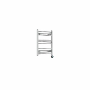 Fjord 600 x 500mm Curved Chrome Thermostatic Touch Control Electric Heated Towel Rail