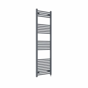 Bergen 1600 x 500mm Straight Anthracite Prefilled Electric Heated Towel Rail