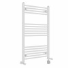 Bergen 1000 x 600mm Dual Fuel Straight White Thermostatic Electric Heated Towel Rail