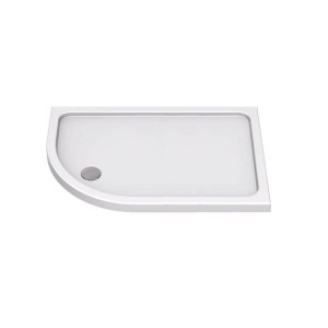 KStone - Anti-Slip 1000 x 800mm Left Hand Offset Quadrant Shower Tray - White - KSQ10080LHSR