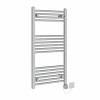 Bergen 1000 x 500mm Straight Chrome HEC Thermostatic Electric Heated Towel Rail
