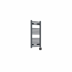 Fjord 800 x 400mm Curved Anthracite Thermostatic Wifi Control Electric Heated Towel Rail