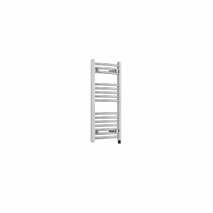 Fjord 800 x 400mm Curved Chrome Prefilled Electric Heated Towel Rail