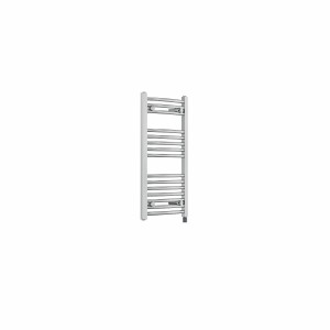 Fjord 800 x 400mm Curved Chrome Prefilled Electric Heated Towel Rail