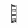Fjord 1400 x 500mm Curved Black Thermostatic Wifi Control Electric Heated Towel Rail