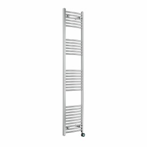 Fjord 1800 x 400mm Curved Chrome Thermostatic Touch Control Electric Heated Towel Rail