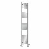 Fjord 1800 x 400mm Dual Fuel Curved Chrome Thermostatic Electric Heated Towel Rail