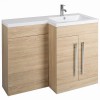Calm Light Oak Right Hand Combination Vanity Unit Set (No Concealed Cistern, No Toilet)