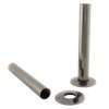 180mm Radiator Pipes and Collars (Pair) - Black Nickel