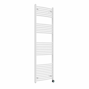 Fjord 1800 x 600mm Curved White Thermostatic Touch Control Wifi Electric Heated Towel Rail