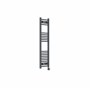 Fjord 1200 x 300mm Curved Anthracite Thermostatic Touch Control Electric Heated Towel Rail