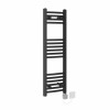 Fjord 1000 x 300mm Curved Black HEC Thermostatic Electric Heated Towel Rail