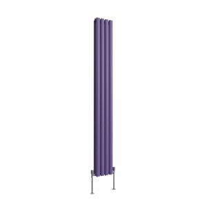 Norden 1800 x 237mm Elegant Purple Double Vertical Oval Column Designer Radiator