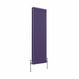 Bern 1500 x 470mm Elegant Purple Triple Column Vertical Traditional Radiator