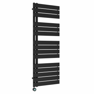 Kristiansund 1380 x 500mm Black Thermostatic Touch Control Wifi Electric Heated Towel Rail