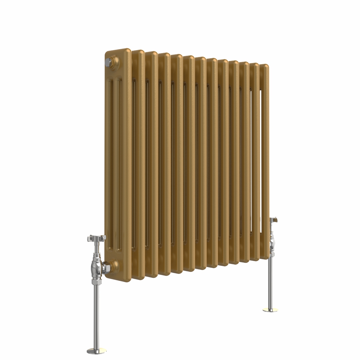 Bern 600 x 605mm Metallic Gold Triple Horizontal Column Radiator