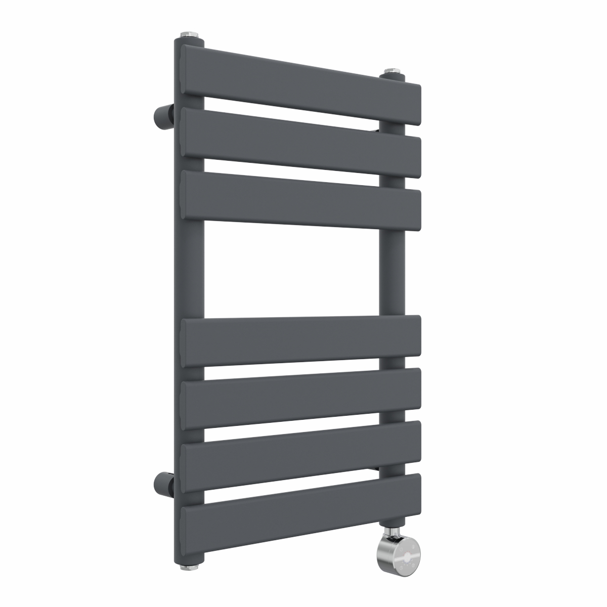 Juva 650 x 400mm Sand Grey Flat Panel Thermostatic Touch Control Electric Heated Towel Rail