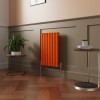 Norden 600 x 414mm Bright Orange Single Oval Column Horizontal Designer Radiator