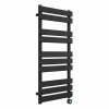 Juva 1000 x 450mm Satin Black Flat Panel Thermostatic Touch Control Wifi Electric Heated Towel Rail