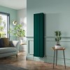 Lulea 1600 x 410mm Blue Green Double Flat Panel Vertical Designer Radiator