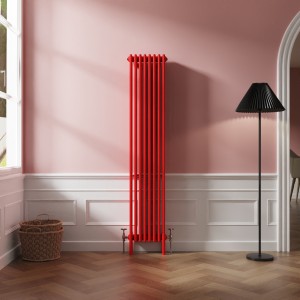 Bern 1800 x 380mm Traditional Signal Red Vertical Four Column Radiator