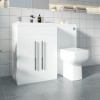 Calm White Left Hand Combination Vanity Unit Basin L Shape with Back to Wall Feel 600 Toilet & Soft Close Seat & Concealed Cistern - 1100mm