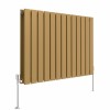 Karlstad 600 x 886mm Metallic Gold Double Flat Panel Horizontal Designer Radiator