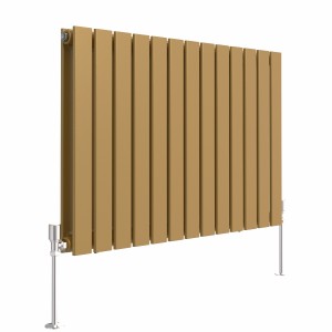 Karlstad 600 x 886mm Metallic Gold Double Flat Panel Horizontal Designer Radiator