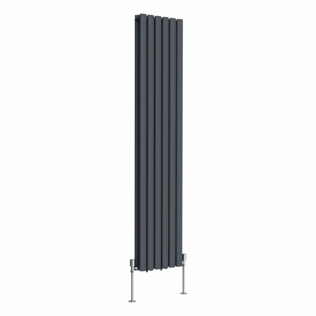 Norden 1600 x 355mm Anthracite Double Vertical Oval Tube Designer Radiator