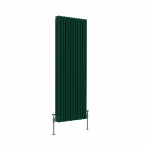 Bern 1500 x 560mm Moss Green Triple Vertical Column Radiator