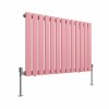 Karlstad 600 x 886mm Rose Clair Pink Single Flat Panel Horizontal Designer Radiator