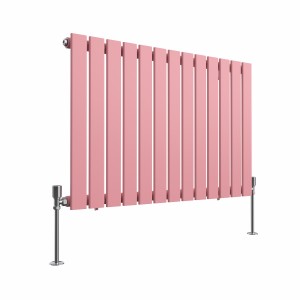 Karlstad 600 x 886mm Rose Pink Single Horizontal Flat Panel Designer Radiator
